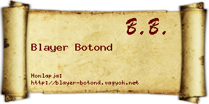 Blayer Botond névjegykártya